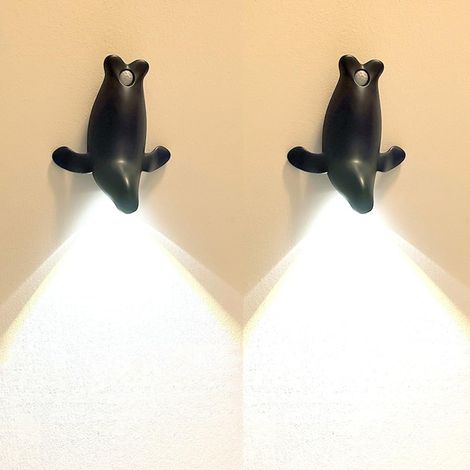 Applique murale, 2 pcs Lampe avec Capteur Animal Lion de Mer Applique Murale Lampe Murale Escalier Lumières USB Wall Lighting, (1/5)