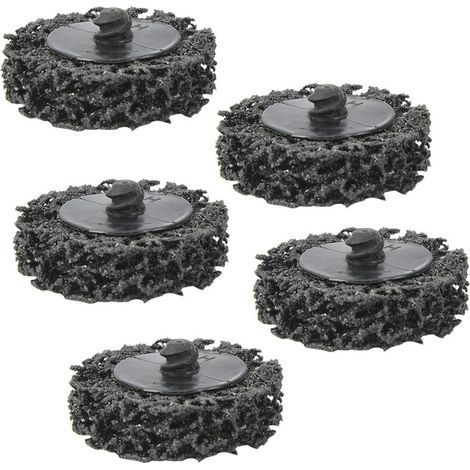 Jeffergarden 5 disques à lamelles en polyéthylène de 50 mm (2 pouces) à verrouillage par rouleau, pour enlever la rouille et la peinture (noir) (1/5)