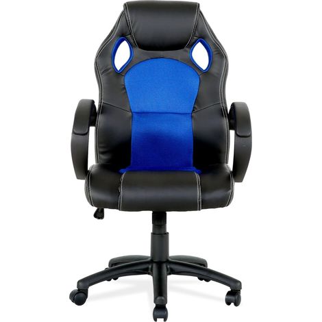 Chaise Espagnole Madrid - Fauteuil de Bureau. Chaise de bureau, Simili cuir, Noir, 64,5x71x127,5 (1/5)