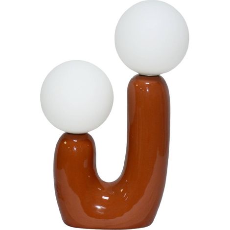 sweeek - Organische Tischlampe Keramik und Glas H 31cm