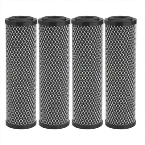 Lot de 4 filtres à eau au charbon (standard 10 pouces) pour toute la maison – Élimination des sédiments, des goûts et des odeurs (1/5)