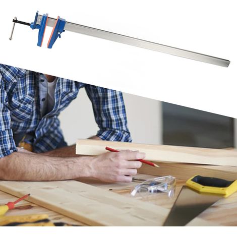Serre-joint en F amélioré pour le travail du bois, serre-joint rapide pour le travail du bois, serre-joint à plaque de pression fixe horizontale et verticale. (1/5)