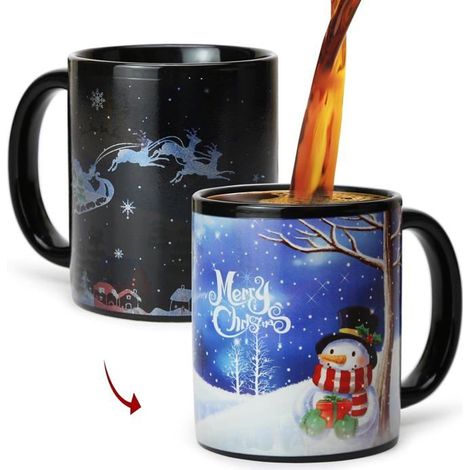 Mug de Noël, mug magique à couleur changeante 35 cl, mug thermosensible avec coffret cadeau, mugs de fête pour femmes (1/5)