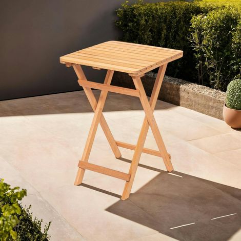 Petite table de jardin pliante en bois 50 cm SORA (1/5)