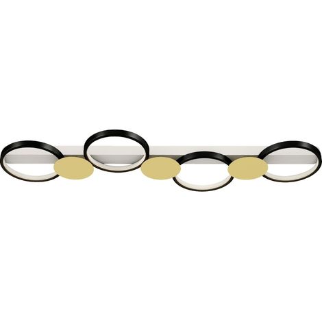 Plafón LED 38W regulable con mando a distancia 4 aros negro y dorado HOMVRA (1/5)
