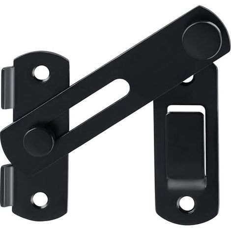 Verrou Porte Coulissante Serrure Volet Loquet Porte Verrou Portail à Bascule Boulon avec Vis pour Porte, Fenêtre, Placard et Jardin, Finition Noir Mat en Acier Inoxydable (1/5)