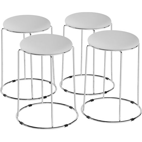 Sedie cucina sgabelli bar pelle PU metallo 4 pz 31x31x47 cm (1/5)