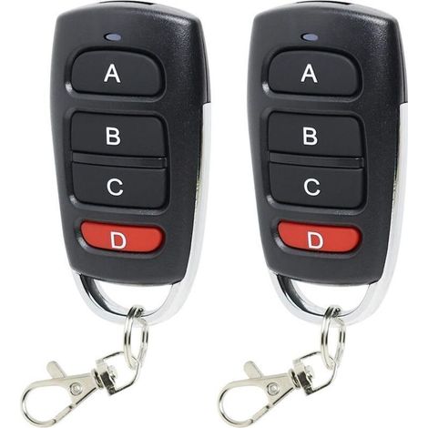 Enowelir 2 télécommandes de porte de garage 433 MHz, télécommande universelle sans fil pour porte de garage, duplicateur de télécommande de porte de garage à 4 boutons, portail électrique clone longue (1/4)