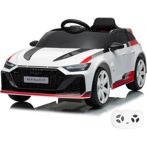 Coche Eléctrico para Niños Audi RS6 GT 12 V 1 a 6 años - Vehículo a Batería con Mando a Distancia, Ruedas de EVA & Cinturón de Seguridad de 3 puntos - Blanco (1/5)