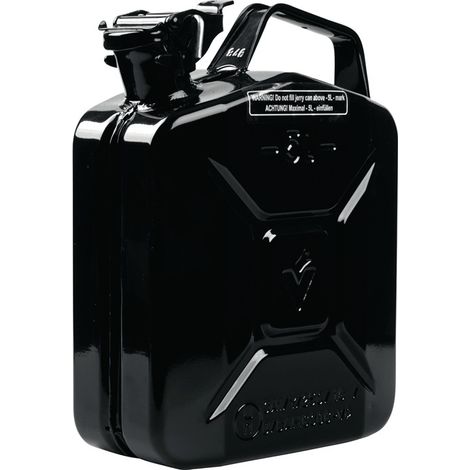 VALPRO Kraftstoffkanister 5 lSchwarz RAL 9005 Stahlblech 0,9 mm L230xB120xH310mm