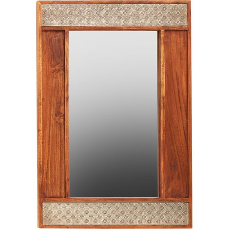 Premier Housewares Boho Acacia Wood Wall Mirror (1/5)
