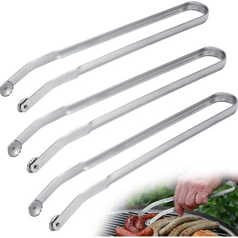 Universelle Grillzange, Wurstzange mit langem Griff für den Grill, Küchenzange aus Edelstahl, Grillzange, Mehrzweck-Grillzange, Fleischzange