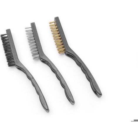 Brosse Métallique Étroite - 3 Pièces - Pour Grill Et Plaque De Cuisson - Longueur 230 Mm