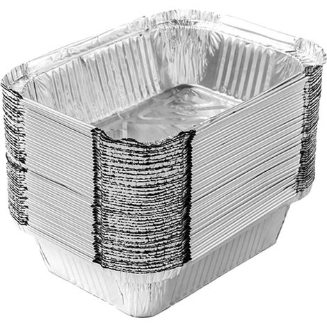 50 Pièces barquettes en aluminium Convient pour Napoléon & Broil King Grilles Alu-bac égouttoir, Grillschalen 230ML,13x10x4cm (1/5)