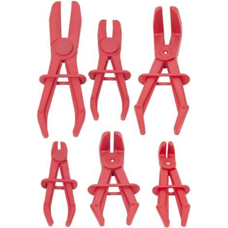 Pince a Collier Durite, 6 Pièces Pinces pour Tuyaux Flexibles, Pince à Collier de Serrage, Pinces Tuyau pour Tuyaux Flexibles, Freins, Conduites de Carburant, Chauffages, Radiateurs, Rouge (1/4)