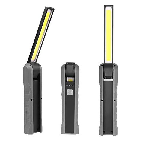 Lampe LED Rechargeable, Baladeuse LED Rechargeable COB Torche Lampe de Poche avec Base Magnétique 3 Modes Pliable à 210 degrés pour Camping, Réparation Automobile, d'urgence (1/4)