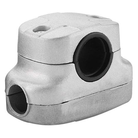 Dailygoody - Morsetto di fissaggio per maniglia - Staffa universale in alluminio - Grigio - Morsetto robusto per decespugliatori - Sostituzione ideale - Per tosaerba (1/5)