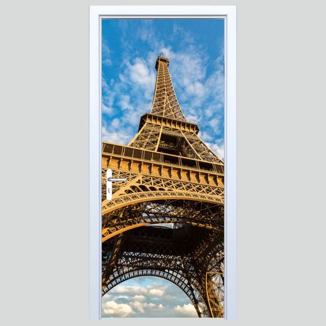 Adhesivo de tela para puerta con forma de Torre Eiffel 016PD