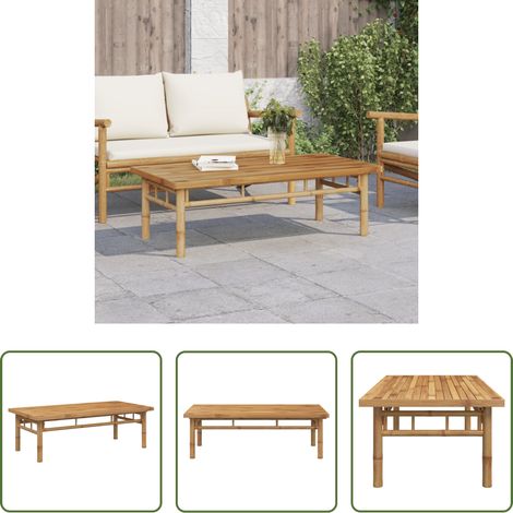 Table d'extérieur - Table basse 110x55x35 cm bambou (1/5)