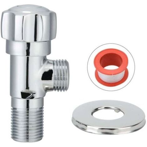 G1/2in Copper Angle Valve Water Stop Valve for Washbasin Kitchen Faucet Water Heater Toilet-- (1/5)