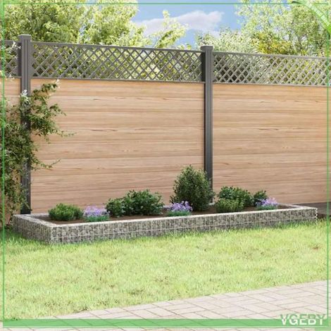 Lit surélevé à gabion - FAFEICY - 151313 - Acier galvanisé - 300x100x20 cm - Argenté (1/5)