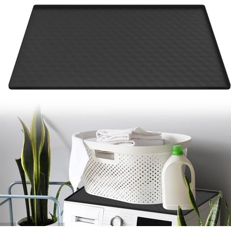 Tapis de Réfrigérateur, 60 x 60 cm, en Silicone, avec Bord Surélevé, Tapis de Sol, Bac d'égouttement, Protection du Sol pour Réfrigérateur, Machine à Laver, Armoire à Vin (1/5)
