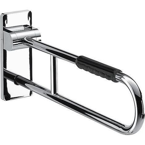 Poignée rabattable de support SYSTEME 2 600mm chromé/noir (1/2)