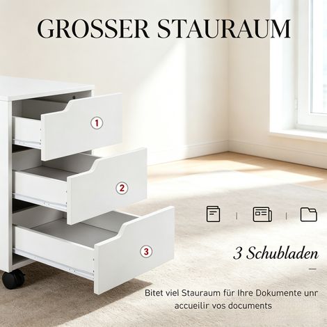 Conteneur roulant pratique, classeur mobile, buffet polyvalent (uniquement avec classeur) (1/4)