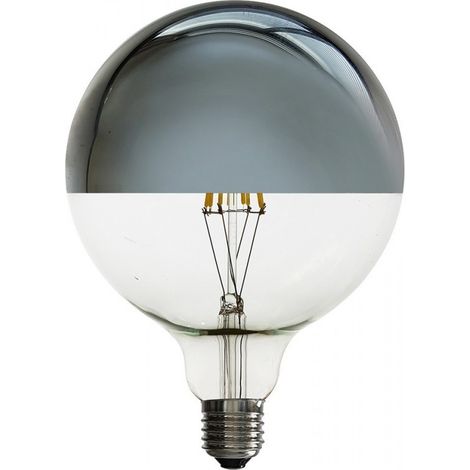 Barcelona Led – Ampoule LED globe miroir argenté E27 G125 – 6W – 600 lumens – 3000K – Non dimmable – Angle d'ouverture 360°
