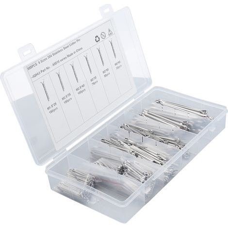 Galvanized steel safety pins – 555 pieces – Split pins for locking bolts – Mechanical and automotive use (1/4)