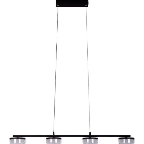 Suspension LED pour Salle à Manger en Métal et Plastique Noir, Luminaire Dimmable 96 cm - PANGIVO (1/5)