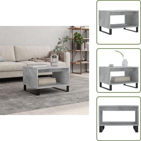 Couchtisch Betongrau 60x50x40 cm Holzwerkstoff - Eleganter Couchtisch - Wohnzimmerstil - Holzwerkstoff Möbel - Sideboard - Beistelltisch (1/5)