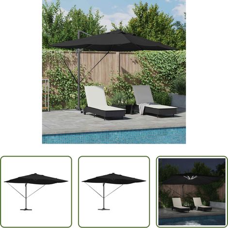 vidaXL Parasol 352 x 251 x 265 cm Polyester et Aluminium Noir (1/5)
