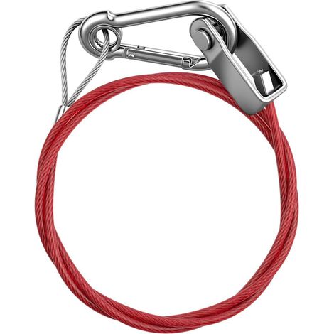 1 - Câble De Frein - Câble D'arrachement - Acier Galvanisé 4mm - Sécurité Remorque Et Caravane - Avec Mousqueton - Rouge - 100x0,4cm (1/5)