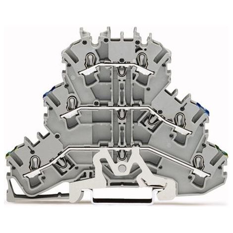 WAGO 2002-3217 Morsetto triplo passante 5.20 mm A molla Attribuzione: Terre, N, L Grigio 1 pz. (1/3)