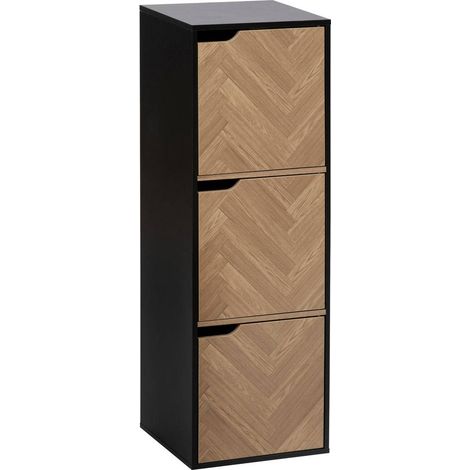 Mix n door 3 ripiani effetto legno e nero 34,4x32cm - 5five (1/3)