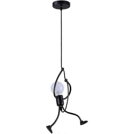 Lustre de salon E27 Iron People, lustre de chambre d'enfant, lustre créatif de style dessin animé pour salon, suspension pour chambre à coucher (1/3)