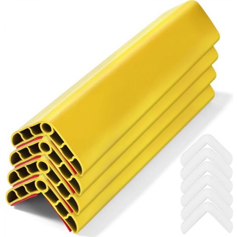 Set of 4 corner protectors, soft, baby-proof corners for sharp edges, 1 meter long, yellow (1/5)