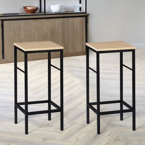 Lote de 2 taburetes de bar de diseño industrial DETROIT (1/5)