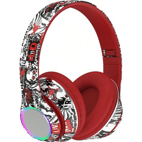 Casque sans fil Bluetooth 5.4 à basses puissantes, écouteurs universels pour musique et téléphone, éclairage ambiant (1/5)