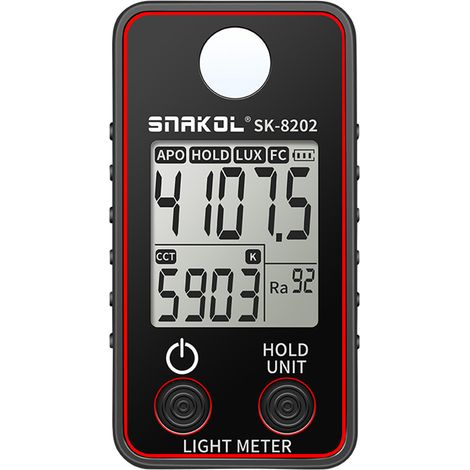 Testeur de température de couleur - Luxmètre haute précision 0,5-300 000 lux - Appareil de mesure de l'éclairement LED - Appareil de mesure de la luminance photographique