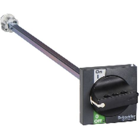Mando rotativo SCHNEIDER MDO con candado OFF y rango de 40 a 160A, montaje frontal.