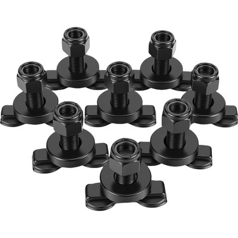 Raccord à Goujon fileté à Double Cosse en L, capacité de Charge de 6 000 LB, Raccord en Acier Robuste Résistant à l'usure, à écrou fileté pour Lit de Camion, Remorque, Pick-up et (8PCS) (1/4)