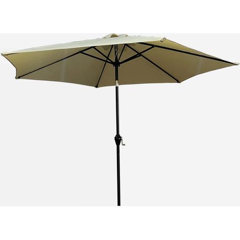 Werka Pro – Parasol droit 2,7 m crème – Toile polyester 180 g/m² anti-UV – Inclinaison jusqu'à 30° – Structure acier robuste