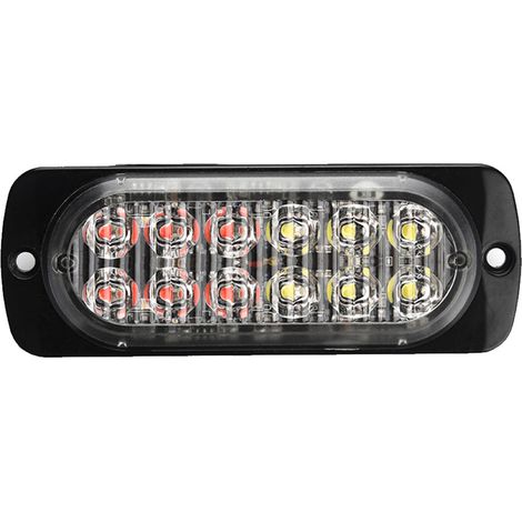 Feux clignotants d'urgence LED 12-24V pour camion et voiture, blancs/rouges (1/5)