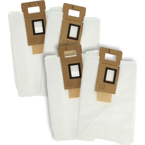 vhbw 4x Sacs compatible avec Roborock S7, S7 Plus, T7S, T7S Plus robot aspirateur - microfibres non tissées, 24cm x 16cm blanc