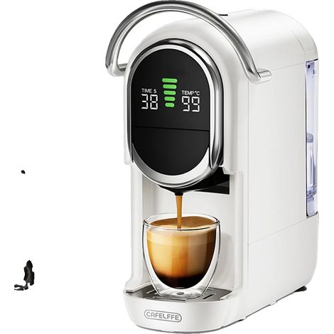 Cafetera de cápsulas, diversas opciones de preparación, diseño compacto, color blanco, UE (1/2)