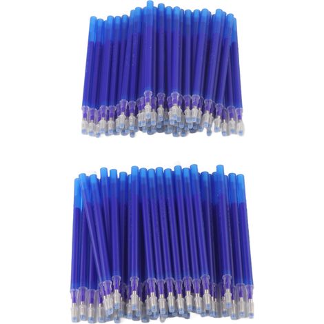 100PCs Recharge de stylo marqueur tissu, pointe acier haute dureté, encre thermosensible argent rouge bleu noir, pour cuir et vêtements (1/5)
