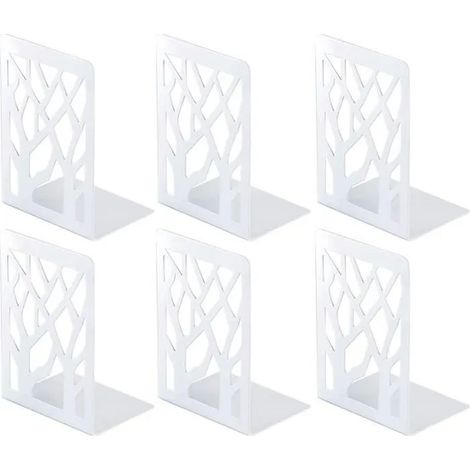 Serre-livres - Innovant - Métal - Blanc - Set de 3 - Design moderne et robuste (1/4)