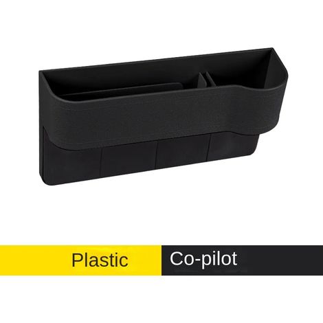 (B-Black copilot) Organisateur latéral de siège avec porte-gobelet pour voiture, en cuir, multifonctionnel, combleur d'espace entre les sièges, boîte de rangement, poche de siège, rangement pratique (1/5)